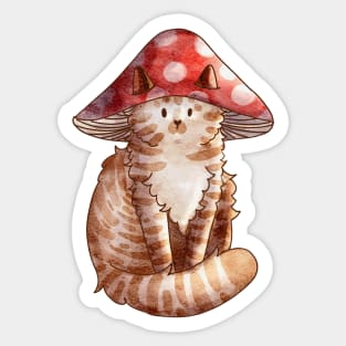 Toadstool Mushroom Cat Sticker